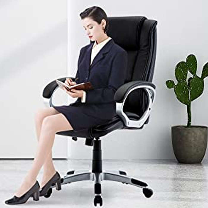 Executive PU Leather Office Chair - Black Colour