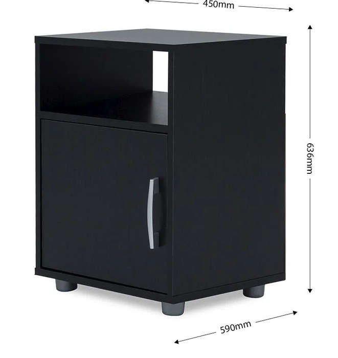 Modern Pedestal/Nightstand - 1-Drawer and 1-Shelf