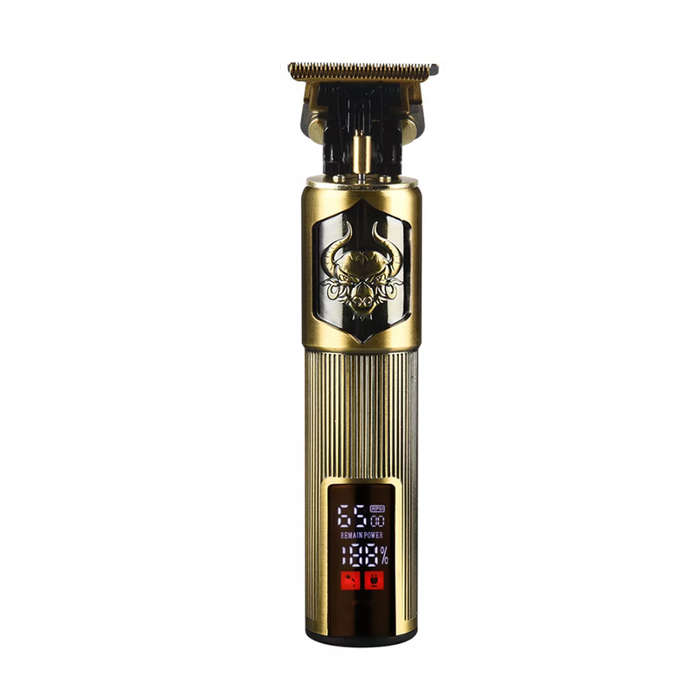 Versatile High Quality Rechargeable Hair Clipper Gold Q-TF10 - with LCD Display Battery & Speed %