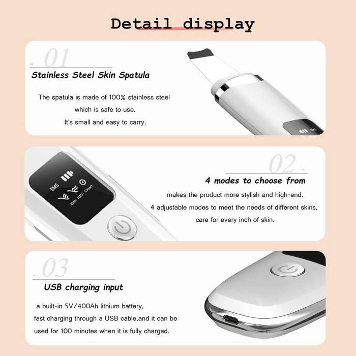 Ultrasonic Iron Facial cleansing Scrubber