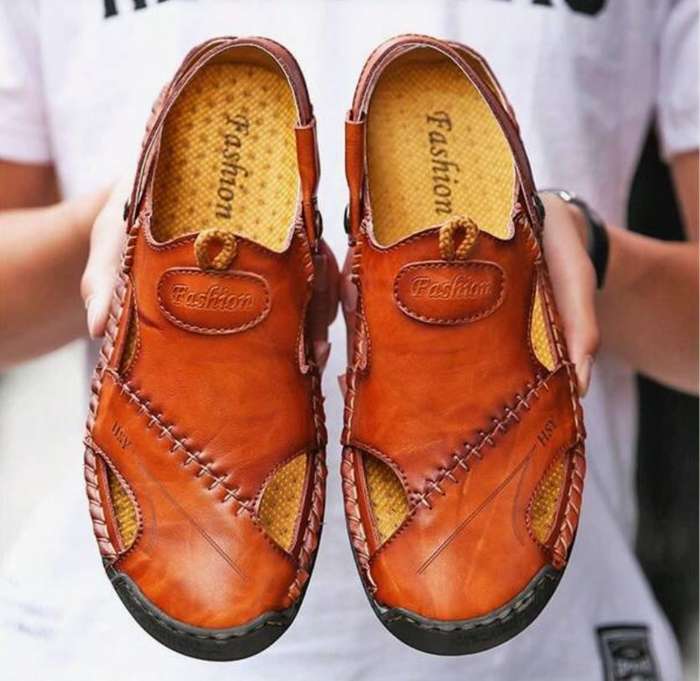 Urban Trek Men's Luxe Leather Sandals - EU 42