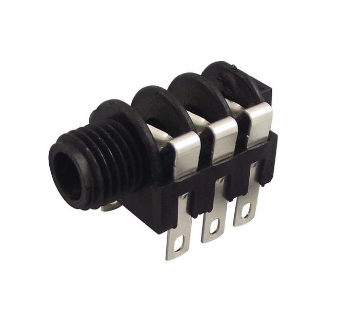 Neutrik (NMJ6HF-S) Phone Audio Connector, 3 Contacts, Socket, 6.35 mm