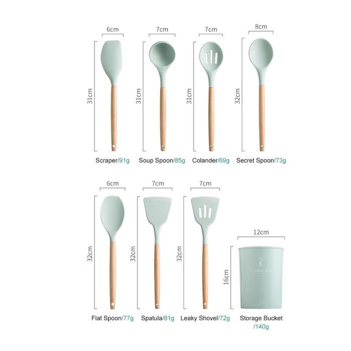 Silicone kitchen utensils - Black