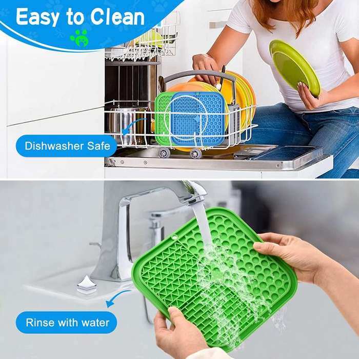DHAO Dog Slow Feeder Licking Mat Dispensing Treater - Green