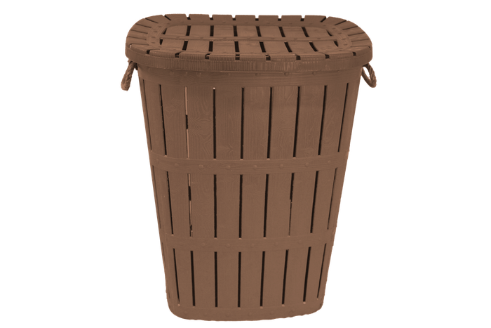 62L Brown Laundry Basket with Rope Handles and Hinged Lid (PLEASE READ DESCRIPTION)
