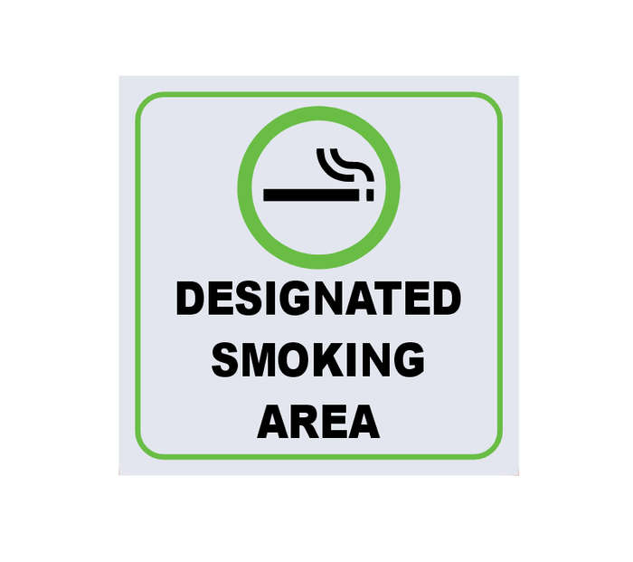 Designated Smoking Area Safety Sign - 29CM