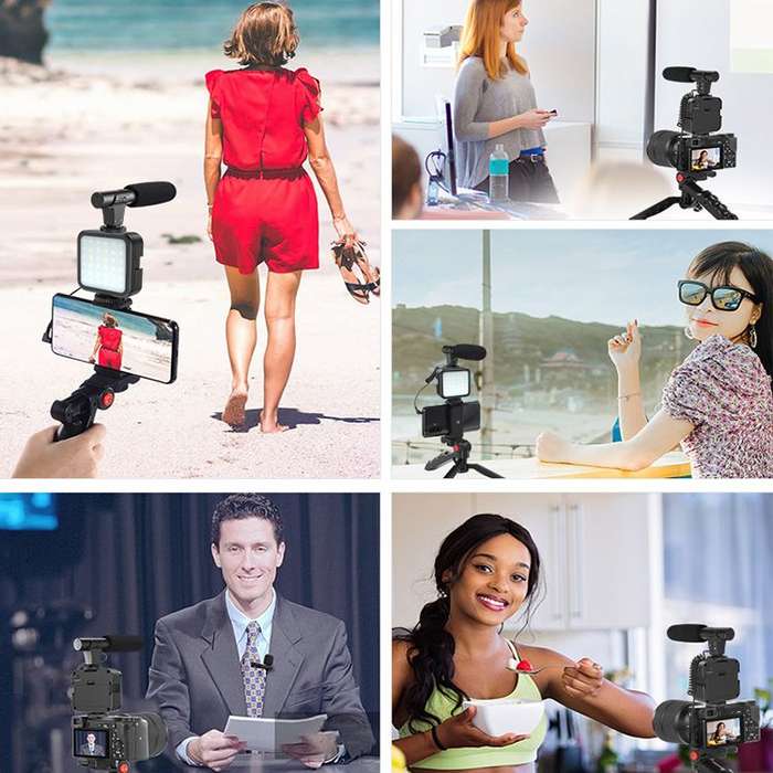 2 Units - vlogging kit with video light and phone holder