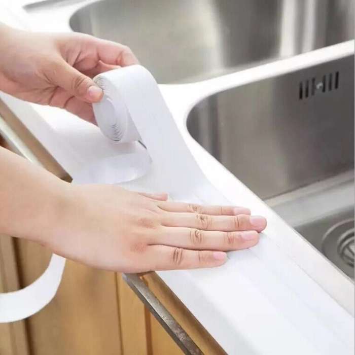 Caulk Tape Self Adhesive Bath & Kitchen Seal Tape -Waterproof - White