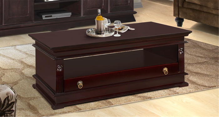 Veneer Wood Coffee Table - Brown (Mahogany)