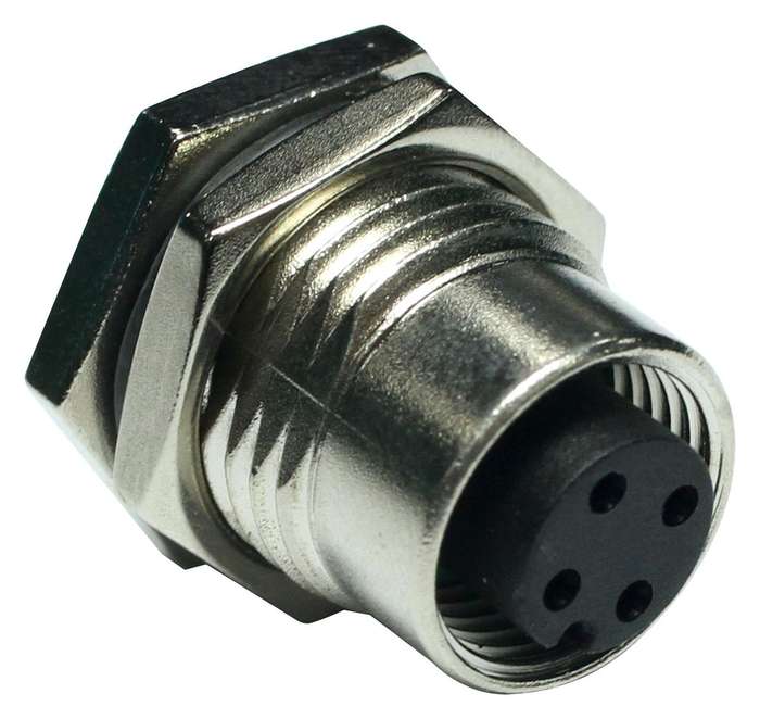 Amphenol (M12A-05PFFS-SF8001) Sensor Connector, 5 Pole, M12, Receptacle