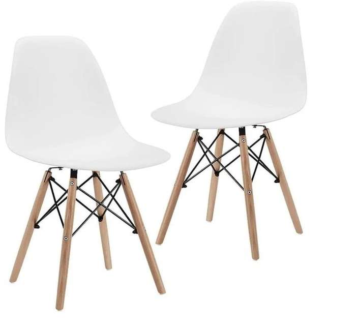 Glass Table and Wooden Leg Chairs (3 piece set)