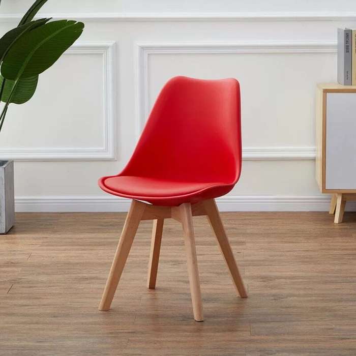 Dining Chair Set of 2 padded seat - Red Colour