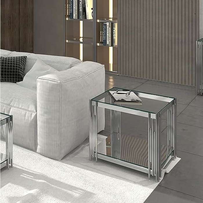 Square Transparent Living Room Side Coffee Table CS-12-1