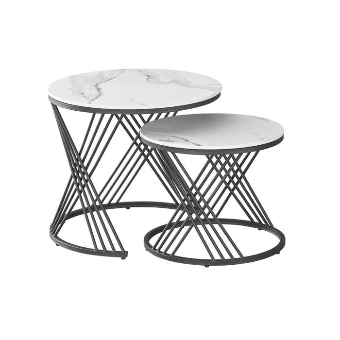 2-in-1 Round Marble Luxury Modern Coffee Table