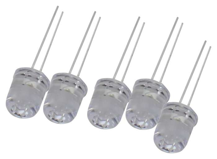 Multicomp Pro (MP-703-1071) LED, White, 12CD, Round, 10MM