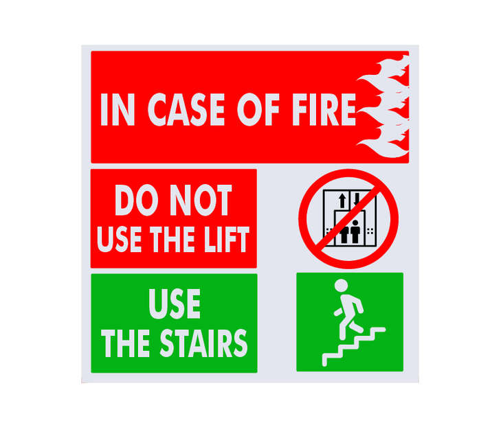 In Case of Fire Do Not Use Lift Use Stairs - ABS SAFETY SIGN BOARD