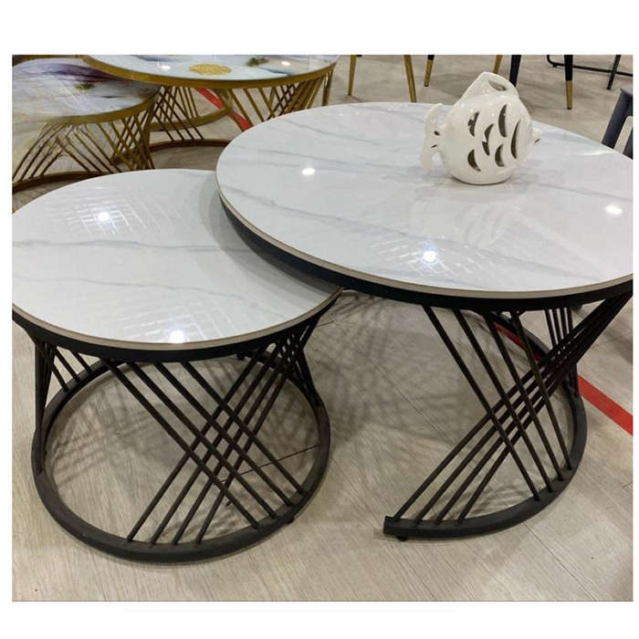 2-in-1 Round Marble Luxury Modern Coffee Table