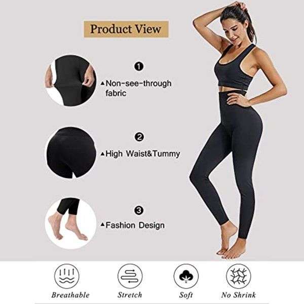 3 x Warm Winter Fleece Lined Leggings With High Waist