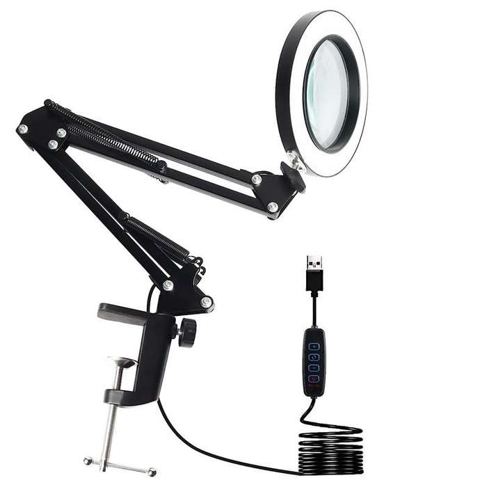 LED Light 10x Magnifying 5V 2A Glass Desk Light