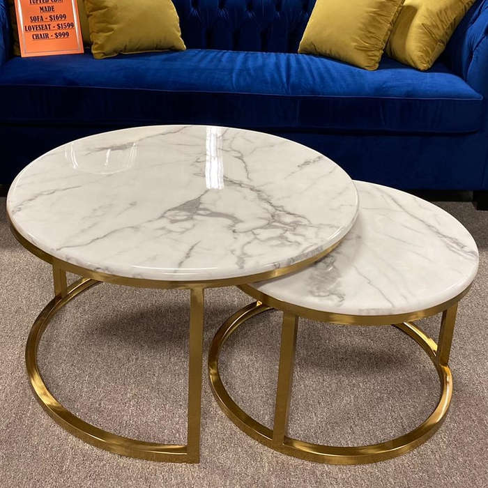 Marble Top Nesting Coffee Tables - 2 Pack