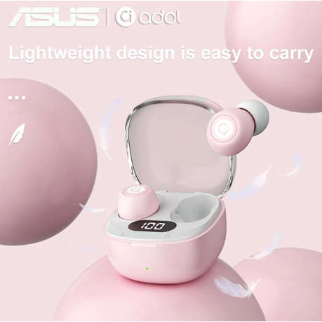 ASUS - AS101 - Semi-In-Ear Noise Cancelling Earbuds With Mic - Pink