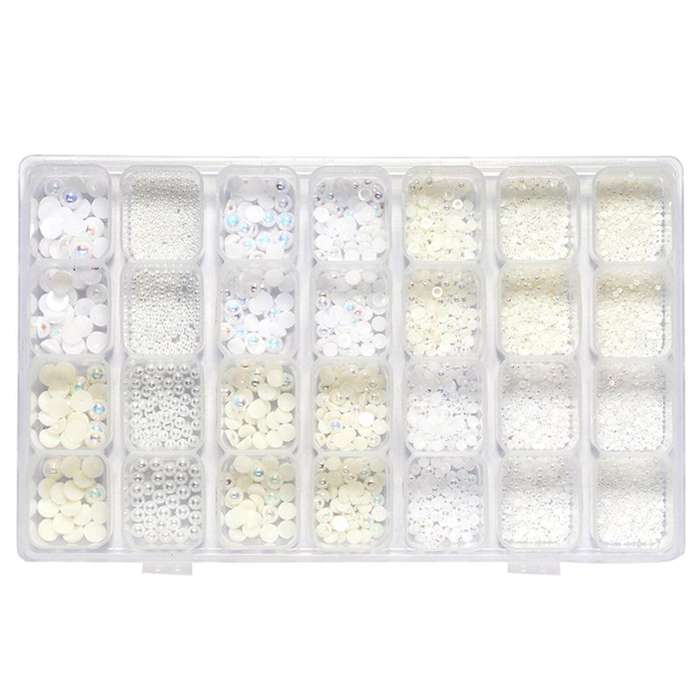 28 Grids Mixed Color Nail Foil Paillette For Nail Art Decoration - Pearl