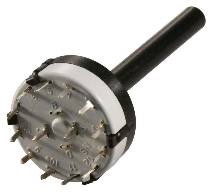 Lorlin (CK1046) Rotary Switch, 4 Position, 3 Pole, 30 °, 150 mA, 250 V, CK