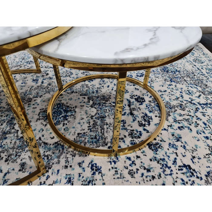 Marble Top Nesting Coffee Tables - 2 Pack
