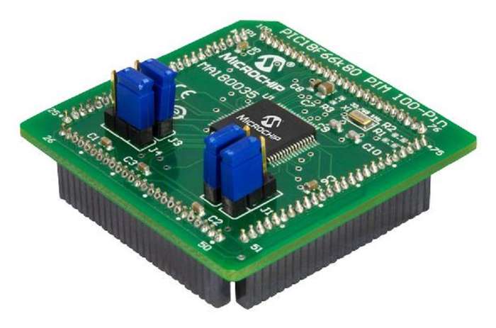 Microchip (MA180035) Daughter Board, PIC18F66K80 100-Pin Plug-In Module