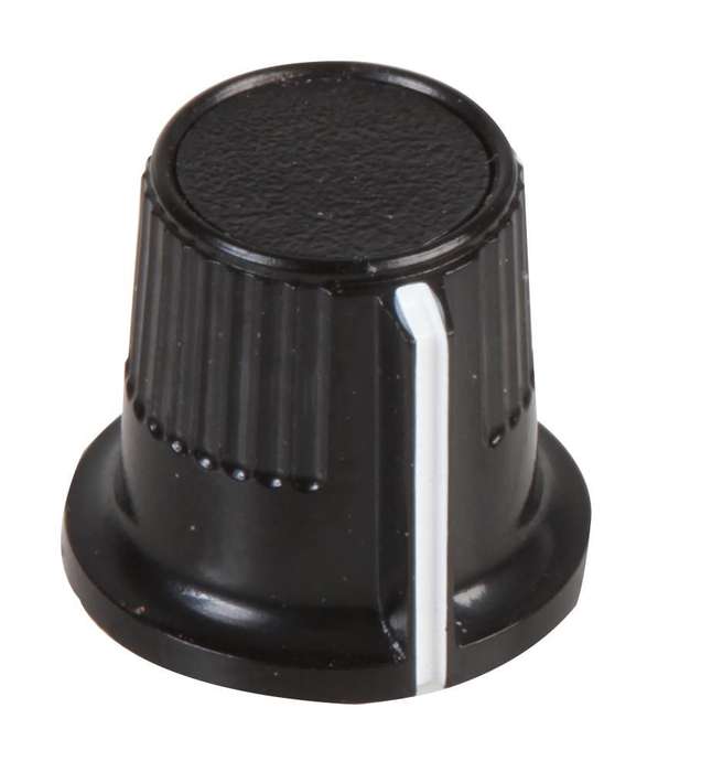 Multicomp Pro (CP-LB12-6-1D) Knob, Round Shaft, 3.2 mm, Plastic