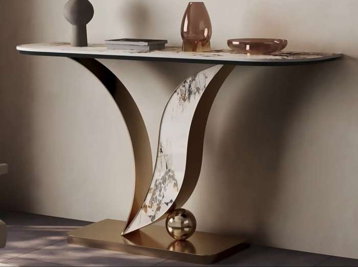 Modern marble console server table