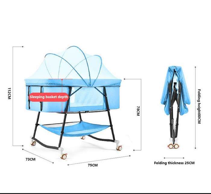 Baby Cradle Swing Crib (blue)