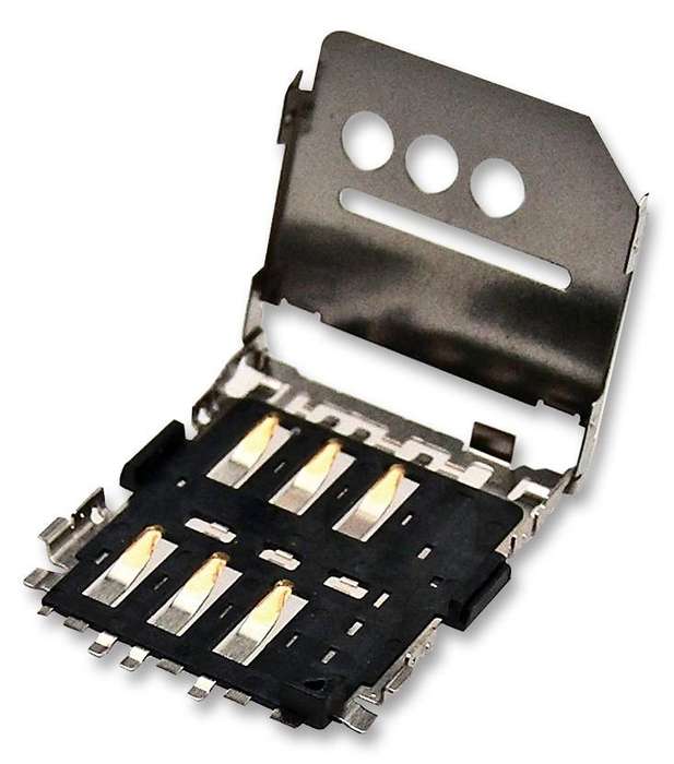 Molex (78800-0001) Memory Card Connector, Micro SIM, Push-Pull, 6 Contacts