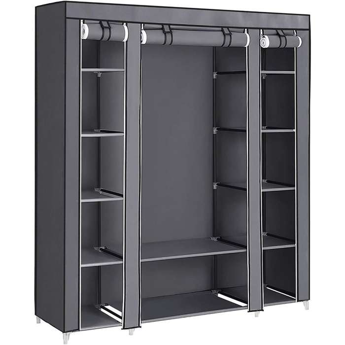 Wardrobe Portable for Bedroom Clothes Rail Non-Woven Fabric Cover