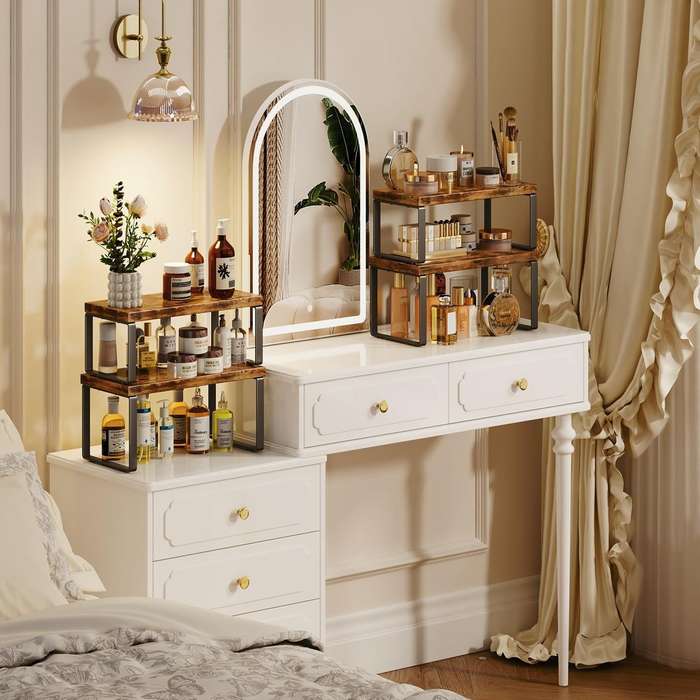 Stackable Kitchen Cabinet Organiser Shelf Counter Storage