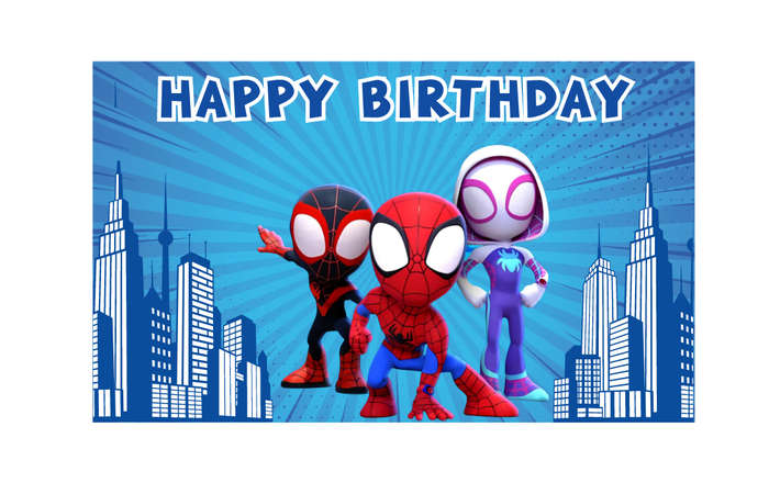 Kids Party Banner - Spidey and Friends