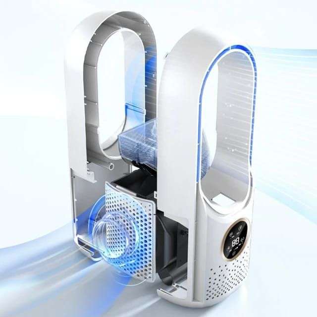 Bladeless Portable Table Fan Use Silent Water Mist Spray