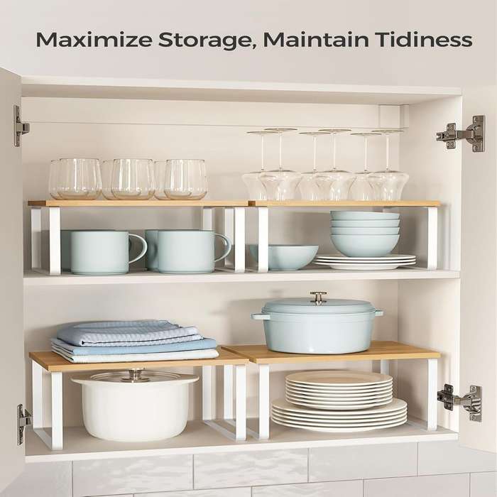 Stackable Kitchen Cabinet Organiser Shelf Counter Storage
