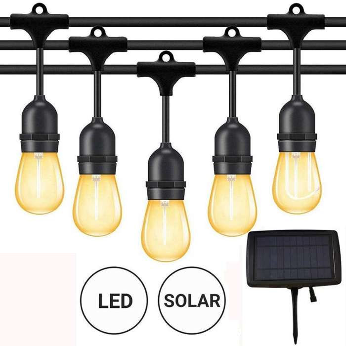 20M Solar LED Retro Bulb String Light with 20 Bulbs