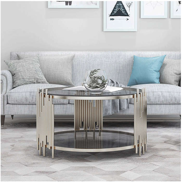 Ornate Carving Patterns Round Coffee Table