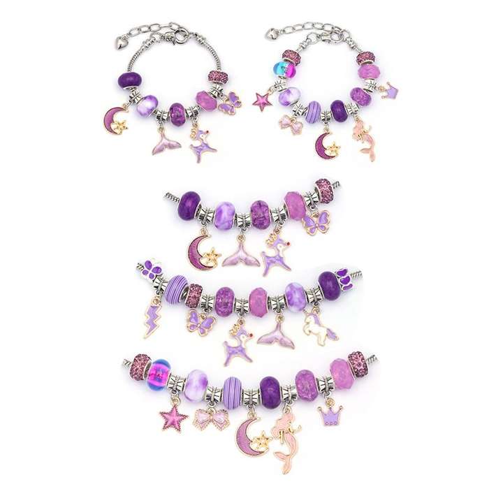 64 Piece DIY Charm Bracelet Making Kit For Girls
