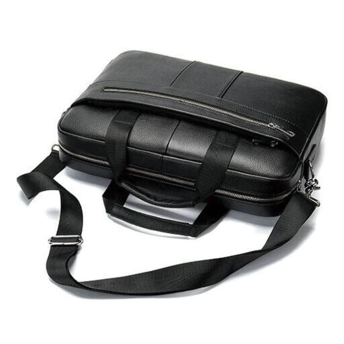 LuxeLeather Ambassador Laptop Bag - Coffee Brown