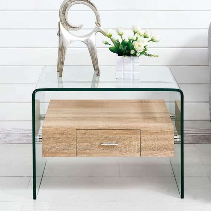 Glass Coffee Table- With a Drawer