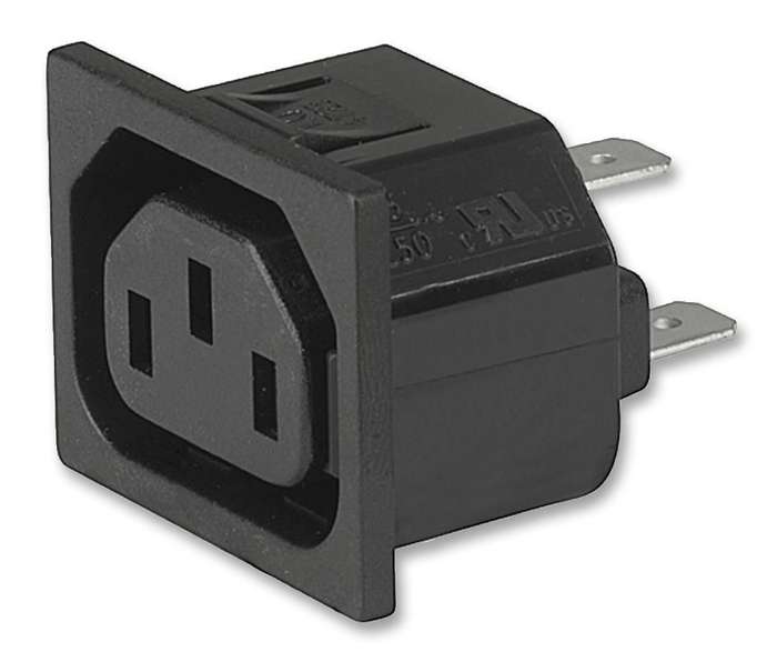 Schurter (4725.0000) IEC Power Connector, IEC C13 Outlet, 15 A, 250 VAC