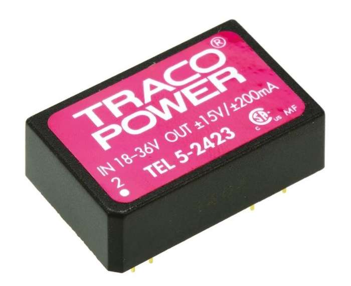 Traco Power (TEL 5-2423) Isolated Through Hole DC/DC Converter, 15V, 200mA