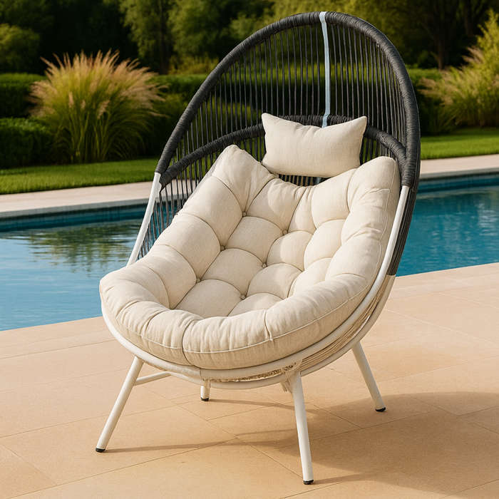Egg Chair - Outdoor Wicker Egg Chair with Pad