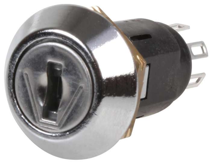 Lorlin (SRL-5-L-S-2) Keylock Switch, DPDT, SRL, 2 Position, Solder, 1 A