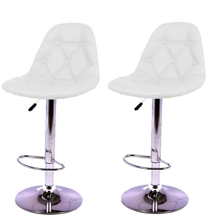 2 Piece Soft foam Faux Leather Bar Stools-Black or white