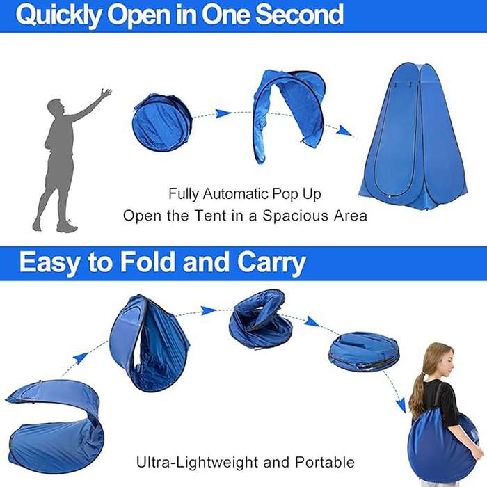 Pop-Up Camping Shower Tent With Solar Shower Bag