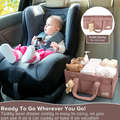 TopikaKids Baby Diaper Organizer, Changing Table Storage, Car Organizer - Pink